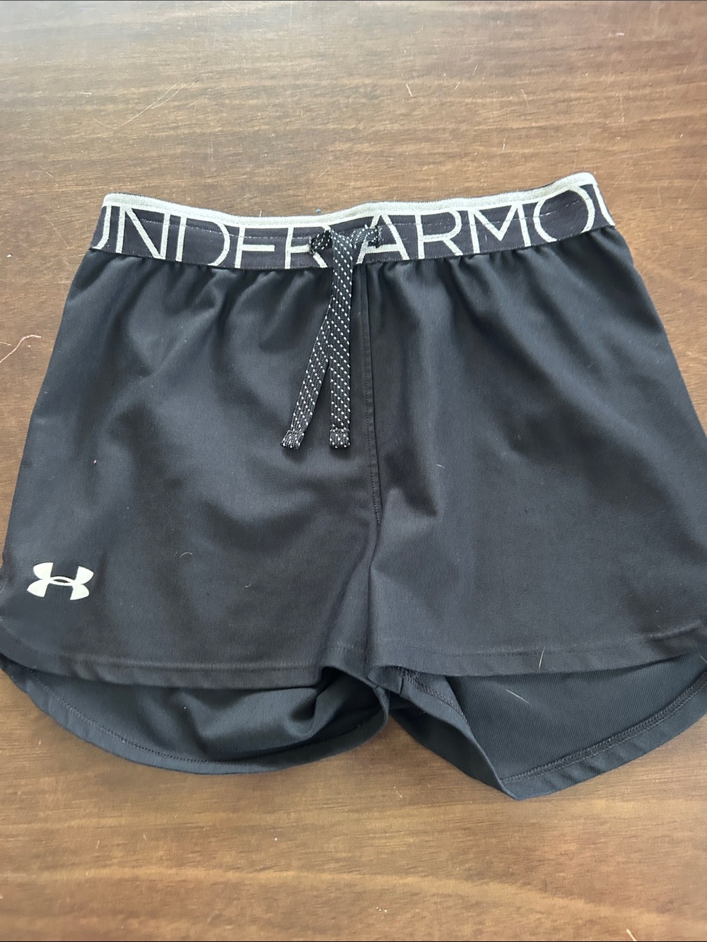 Under Armour Black Women's Athletic Shorts with Logo Waistband and Drawstring